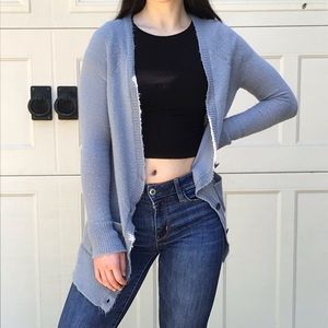 Fuzzy gray cardigan from American Eagle